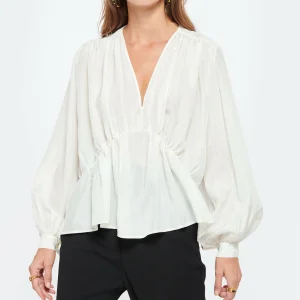 Vente flash 🎁 FORTE_FORTE Blouse Bohémienne Soie Blanc ✨ solde en ligne 8