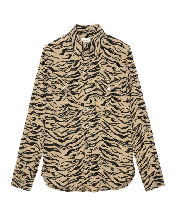 marque pas cher en ligne Acheter 🧨 ZADIG & VOLTAIRE Chemise Teros Tigre Naturel ❤️ 1