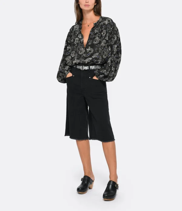 Bon marché 🥰 ISABEL MARANT Blouse Brunille Soie Noir 🔔 comparez les prix 6