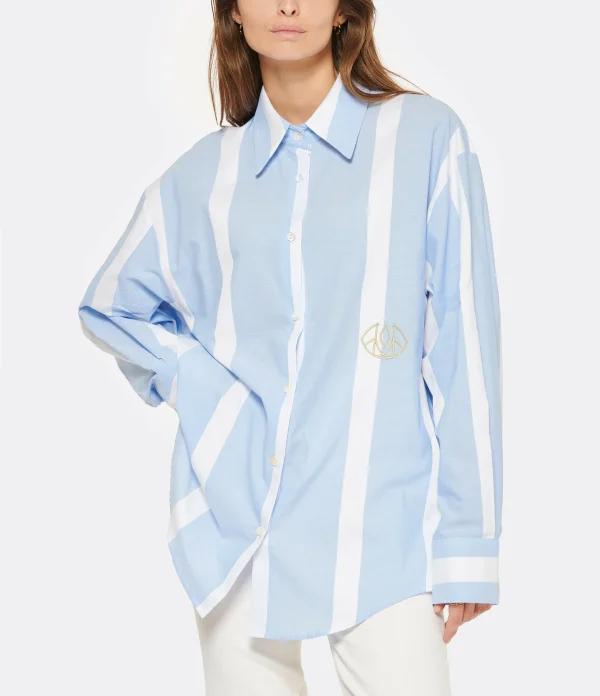 Grosses soldes 🥰 LES FÉLICITÉS Chemise Félicy Rayée Bleu Large ❤️ soldes en ligne 4