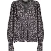 Meilleure vente ⭐ ISABEL MARANT ÉTOILE Blouse Amirya Noir Écru 😍 soldes luxe 22