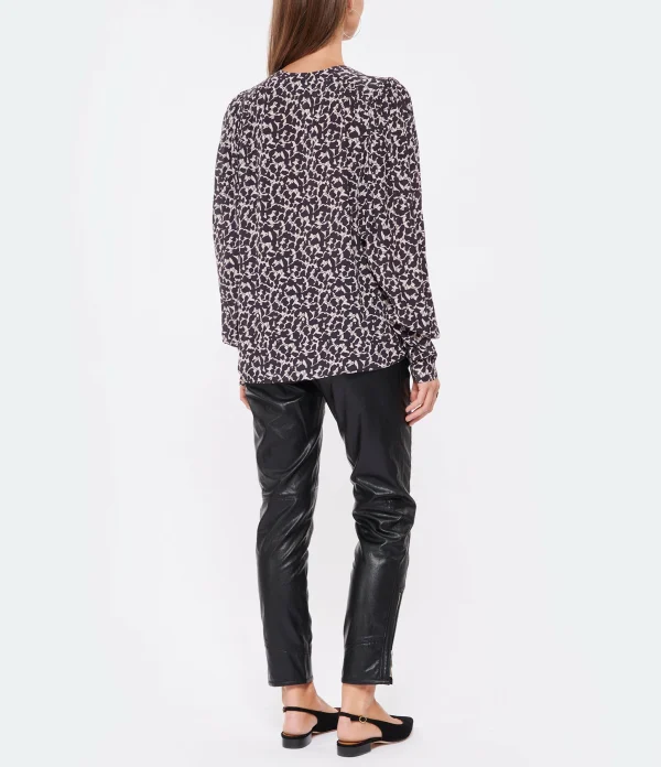 Meilleure vente ⭐ ISABEL MARANT ÉTOILE Blouse Amirya Noir Écru 😍 soldes luxe 6