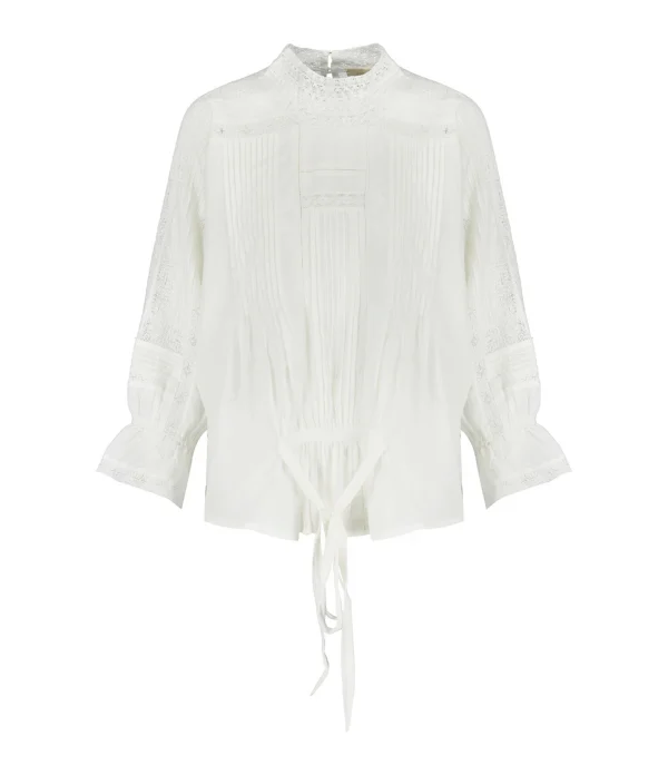 De gros 🛒 VANESSA BRUNO Blouse Viva Coton Blanc 🤩 pas cher en vente 1