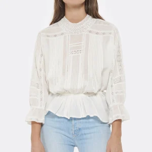 De gros 🛒 VANESSA BRUNO Blouse Viva Coton Blanc 🤩 pas cher en vente 11