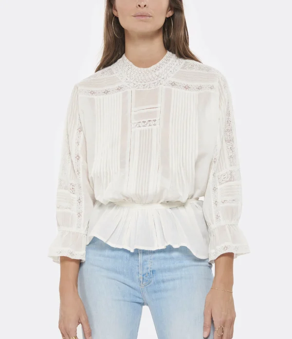 De gros 🛒 VANESSA BRUNO Blouse Viva Coton Blanc 🤩 pas cher en vente 4