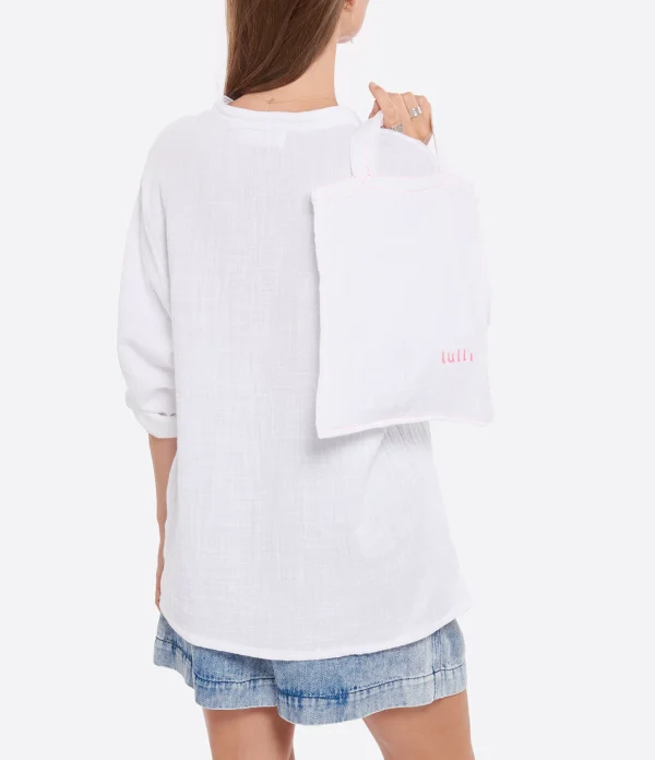 Offres ❤️ LES FÉLICITÉS Blouse Coton Blanc Rose, Exclusivité Lulli 😉 vente chaude 6