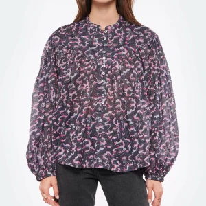 Bon marché 😍 ISABEL MARANT ÉTOILE Blouse Salika Coton Organique Noir Délavé 👏 Neuve avec étiquette 11