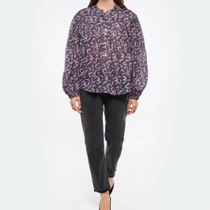 Bon marché 😍 ISABEL MARANT ÉTOILE Blouse Salika Coton Organique Noir Délavé 👏 Neuve avec étiquette 13