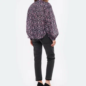 Bon marché 😍 ISABEL MARANT ÉTOILE Blouse Salika Coton Organique Noir Délavé 👏 Neuve avec étiquette 15