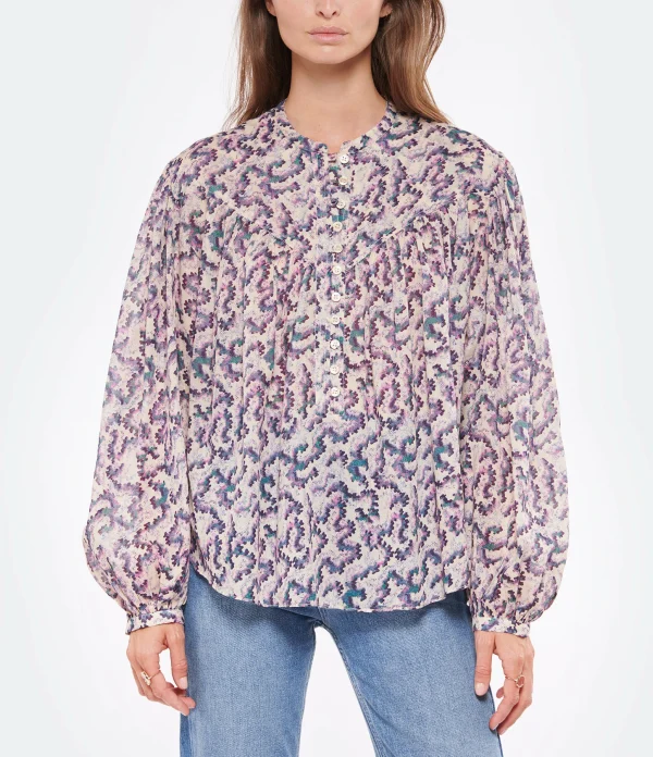 guranteed de qualité Les meilleures critiques de 😉 ISABEL MARANT ÉTOILE Blouse Salika Coton Organique Rose 🌟 4