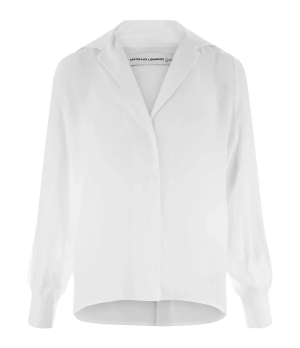 Pas Cher soldes France Meilleure vente 🧨 MARGAUX LONNBERG Chemise Alma Soie Blanc 🔔 1