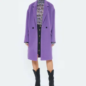 outlet Nouveau 🌟 ISABEL MARANT Manteau Efegozi Laine Ultra Violet 🥰 11