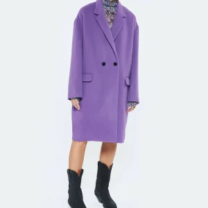 outlet Nouveau 🌟 ISABEL MARANT Manteau Efegozi Laine Ultra Violet 🥰 13