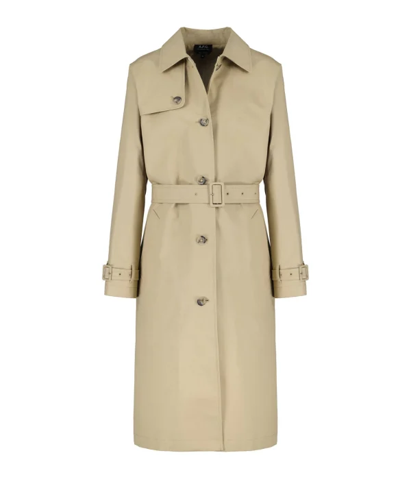 boutique pas cher Meilleure affaire 😀 A.P.C. Trench Isabel Coton Beige ✨ 1