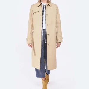 boutique pas cher Meilleure affaire 😀 A.P.C. Trench Isabel Coton Beige ✨ 11