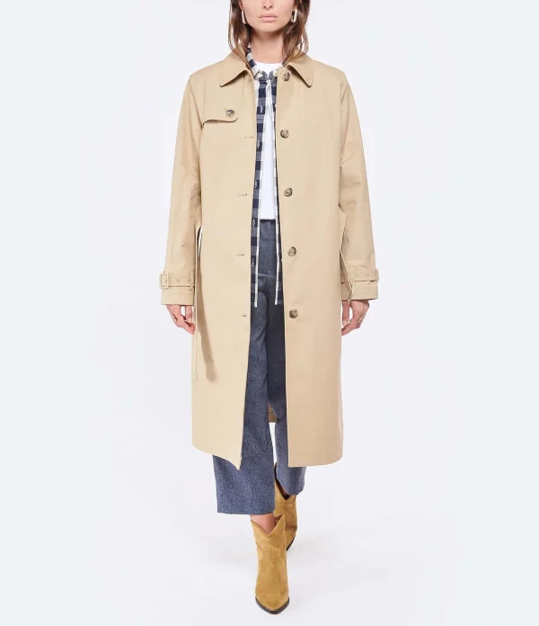 boutique pas cher Meilleure affaire 😀 A.P.C. Trench Isabel Coton Beige ✨ 4