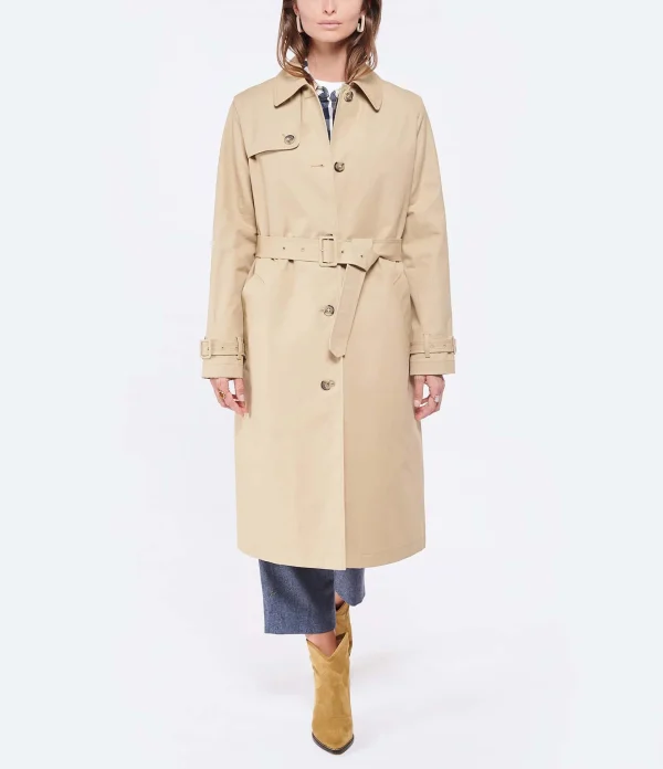 boutique pas cher Meilleure affaire 😀 A.P.C. Trench Isabel Coton Beige ✨ 5